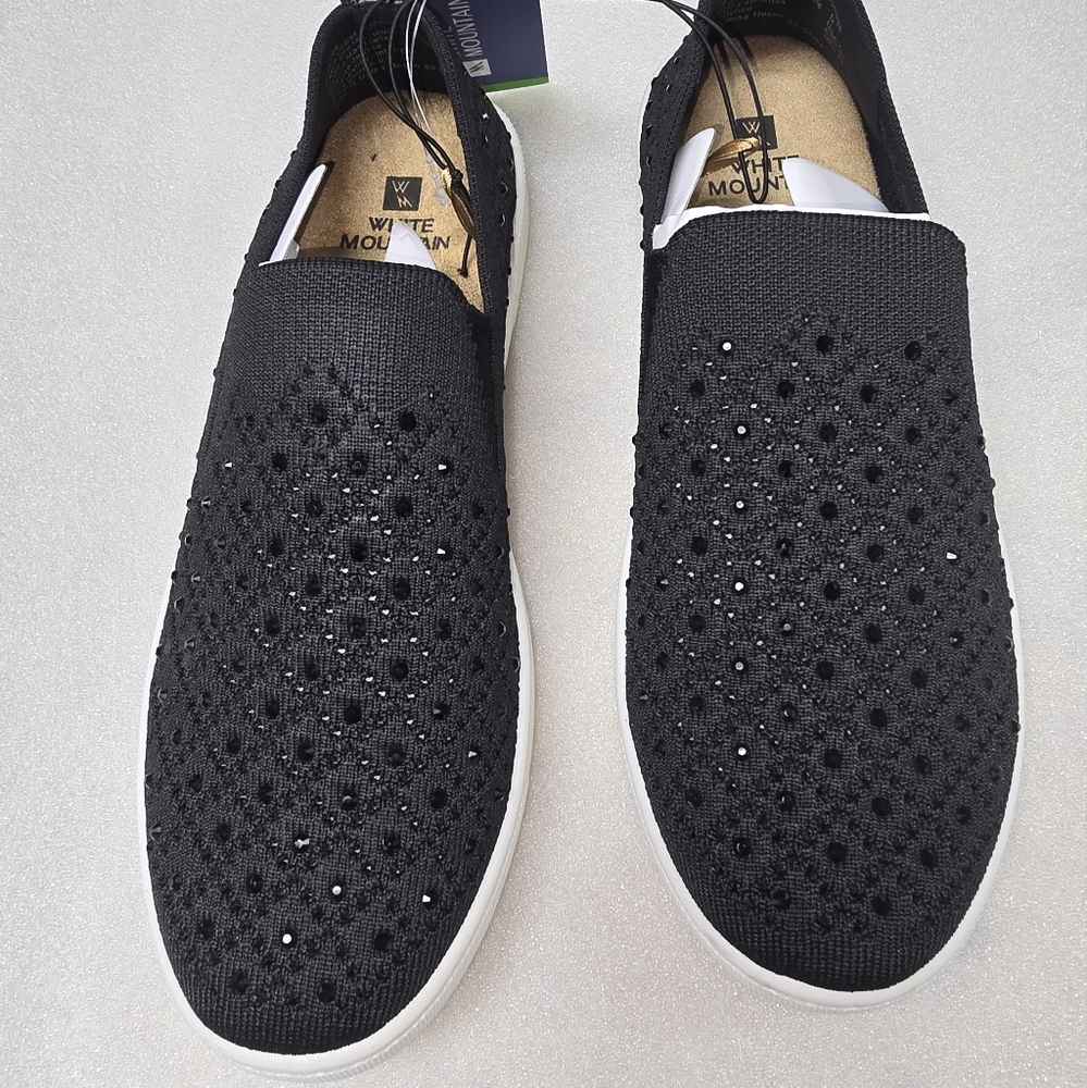 WHITE MOUNTAIN BLING SNEAKER BLACK